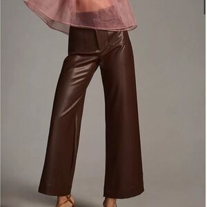 The Colette Cropped Wide-Leg Faux Leather Pants by Maeve